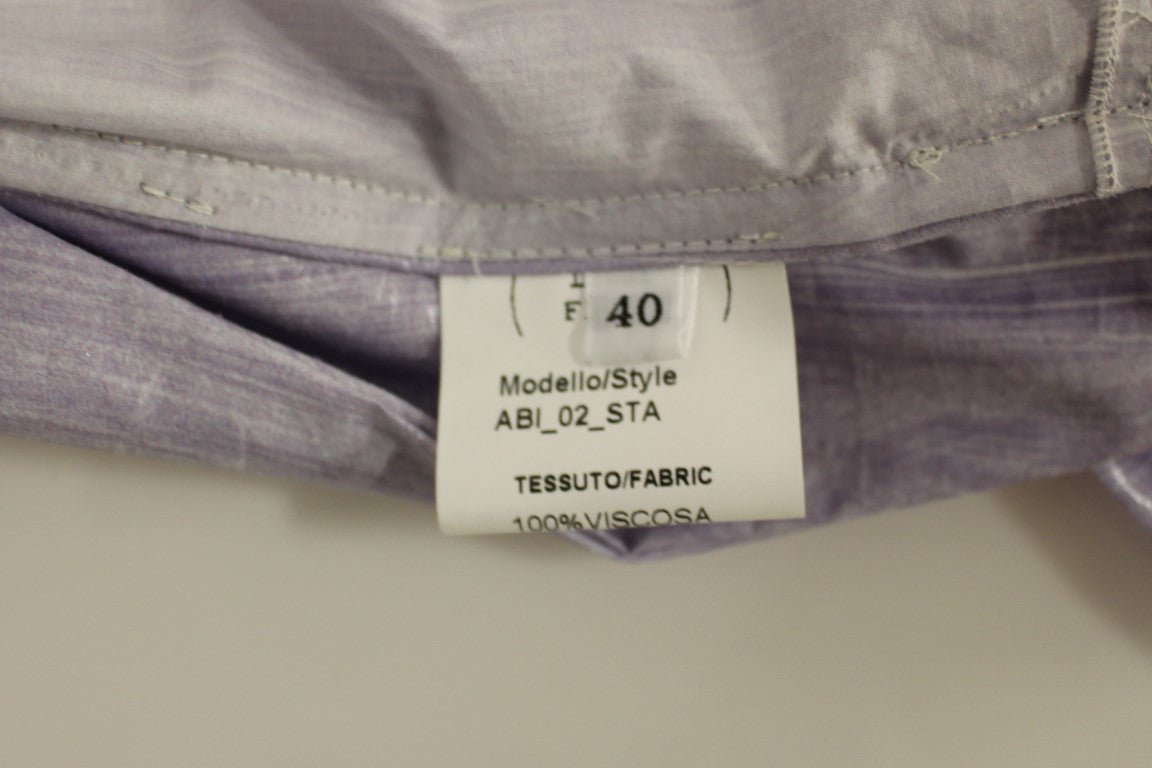 Licia Florio Purple Cap Sleeve Below Knee Sheath Dress - Fizigo