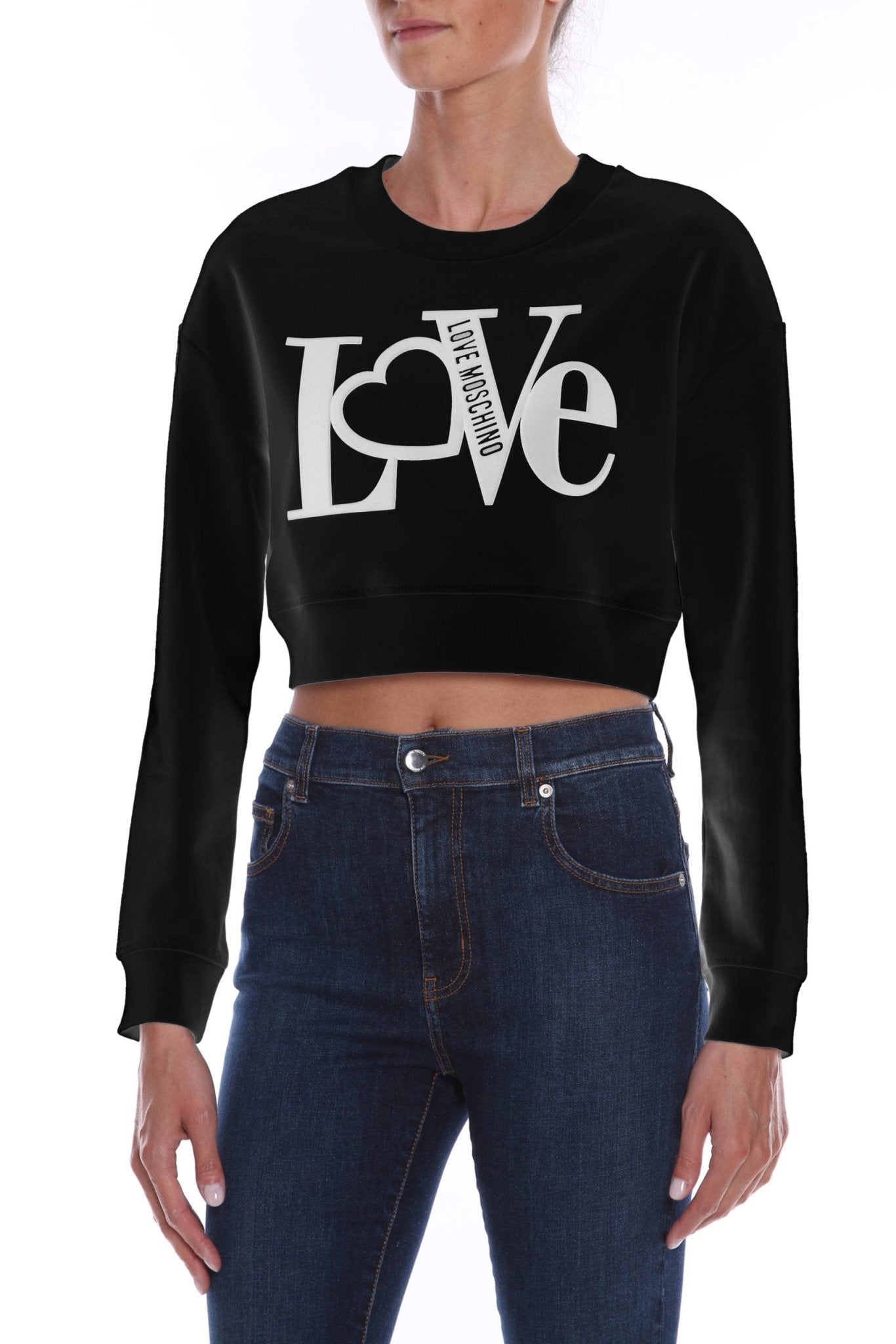 Love Moschino Black Cotton Sweater - Fizigo