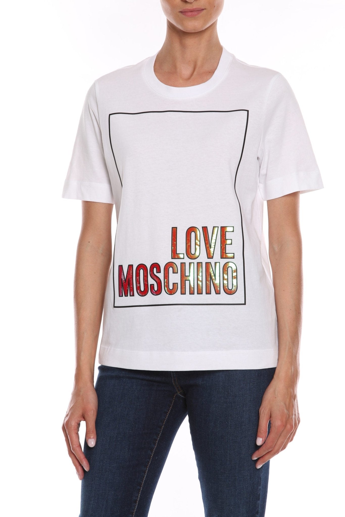 Love Moschino White Cotton Tops & T-Shirt - Fizigo