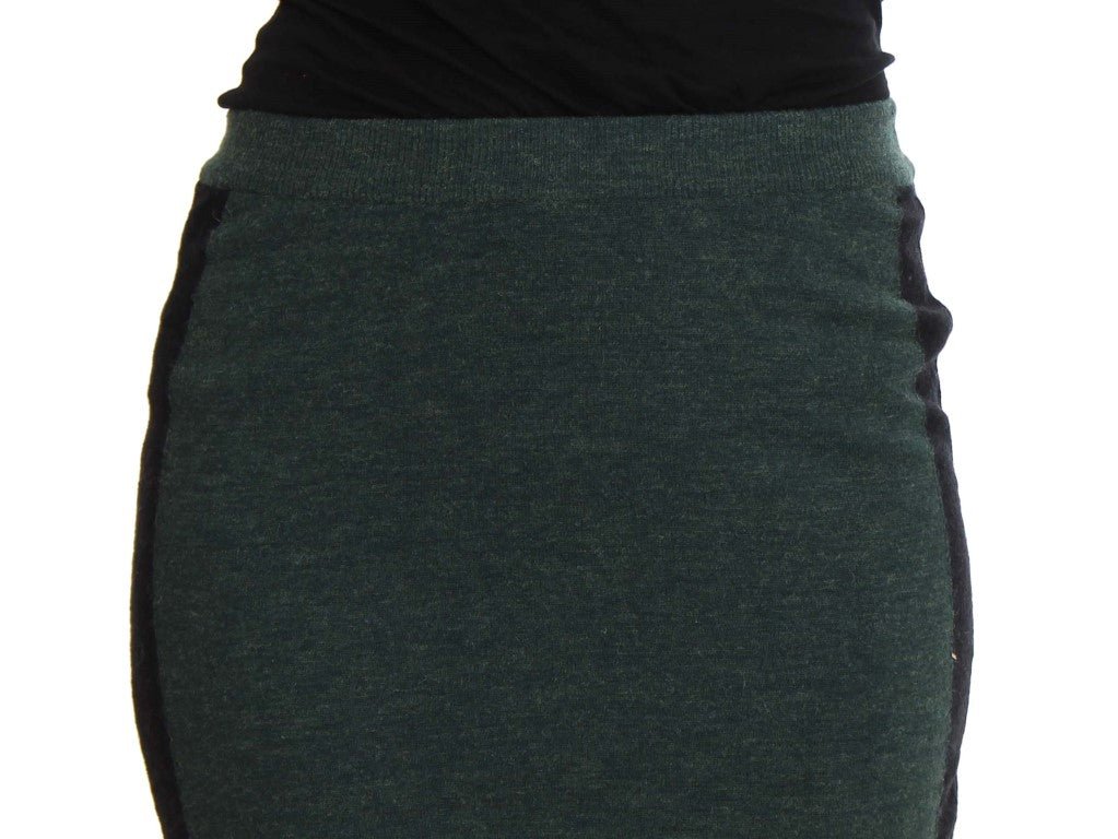 MILA SCHÖN Green Wool Blend Pencil Skirt - Fizigo