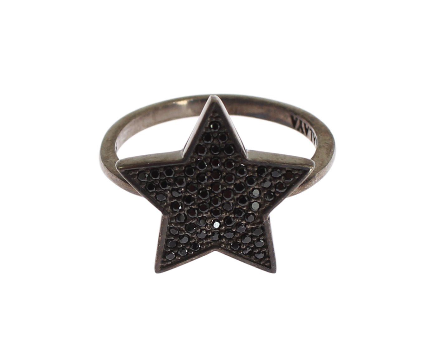 Nialaya Black CZ Star 925 Silver Womens Ring - Fizigo