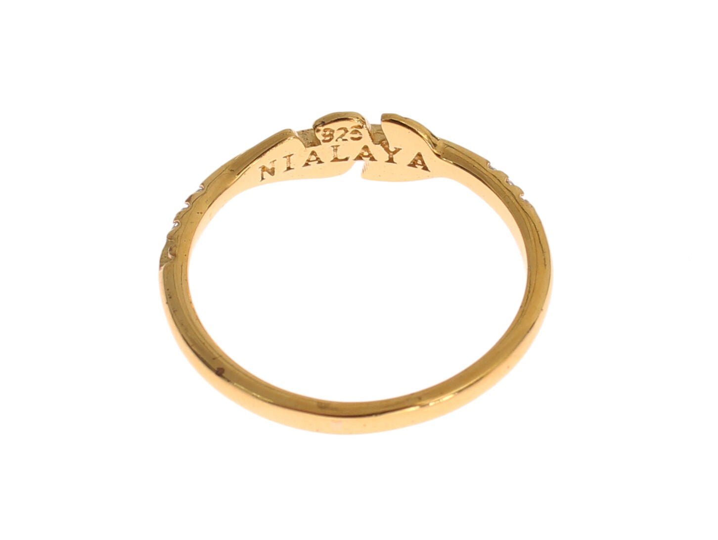 Nialaya Gold Clear CZ 925 Silver Ring - Fizigo