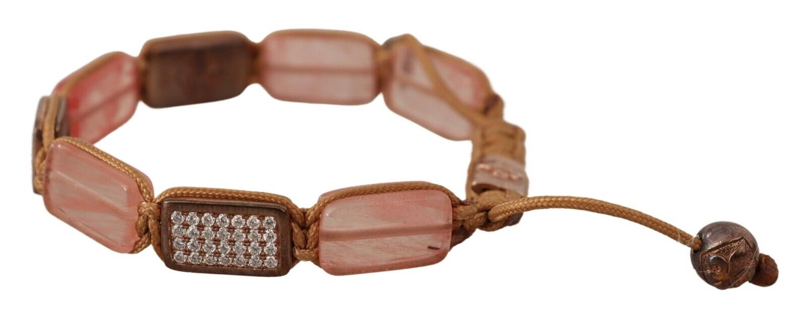 Nialaya Multicolor Crystals Logo Embellished Adjustable Bracelet - Fizigo