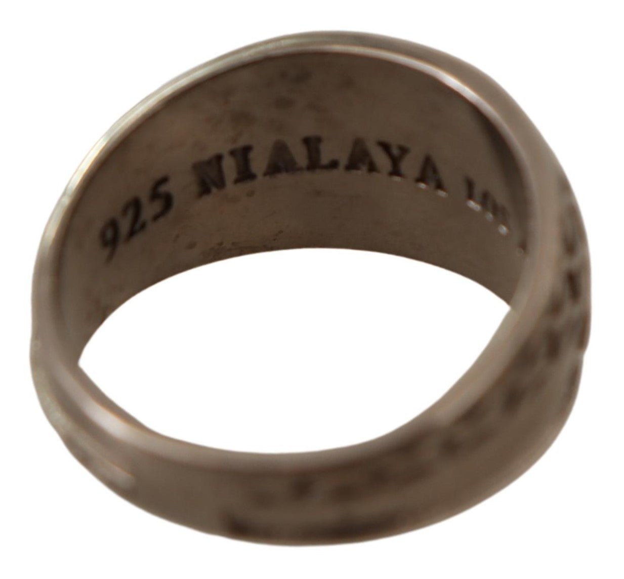 Nialaya Rhodium 925 Sterling Silver Mens Ring - Fizigo
