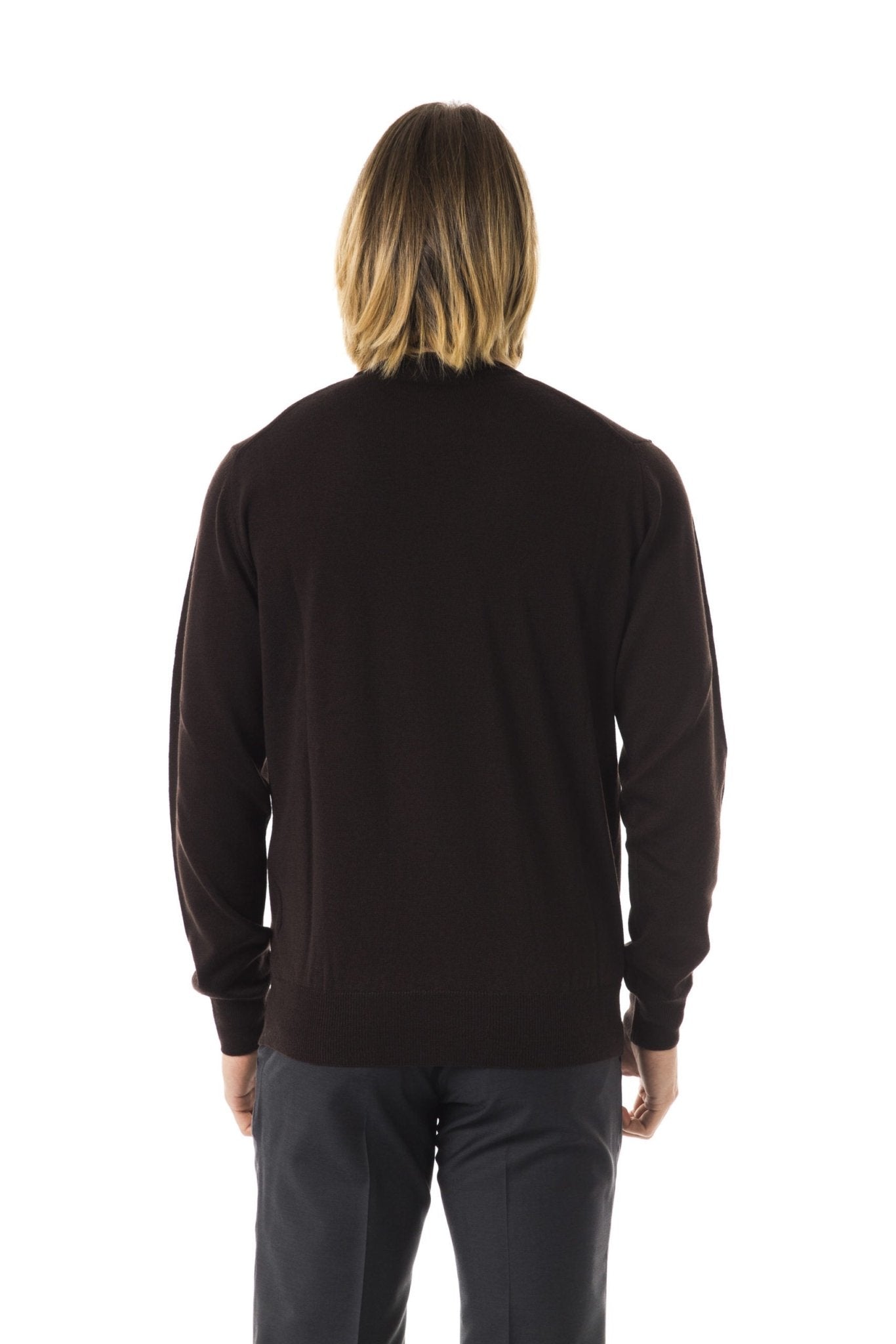 Uominitaliani Brown Merino Wool Sweater - Fizigo