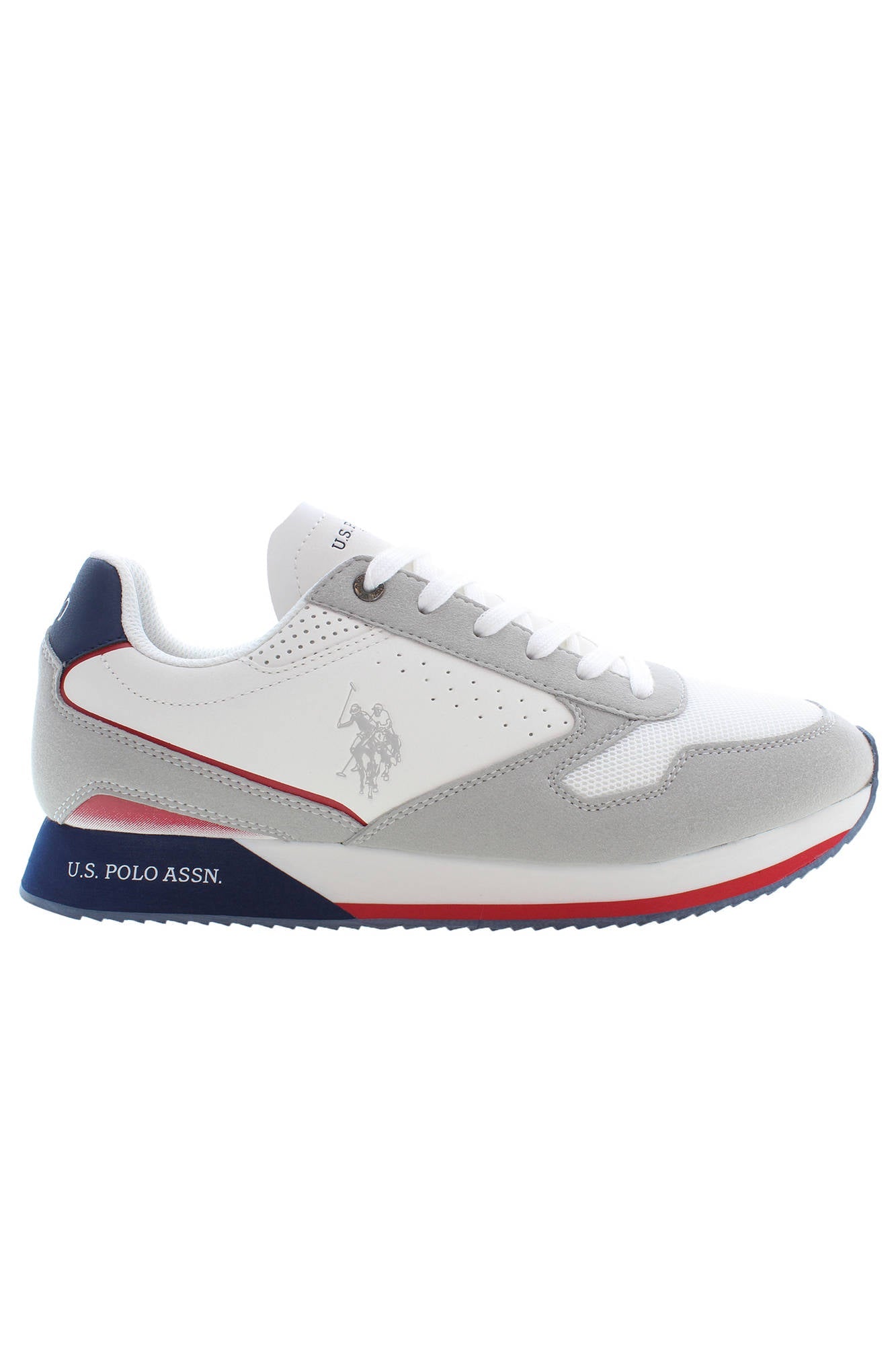 U.S. POLO ASSN. White Polyester Sneaker - Fizigo